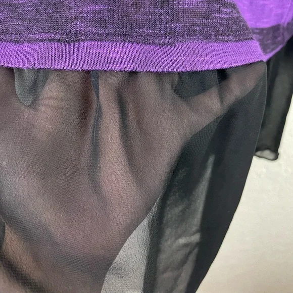 Bobbie Brooks purple stripe peplum blouse - Picture 3 of 6